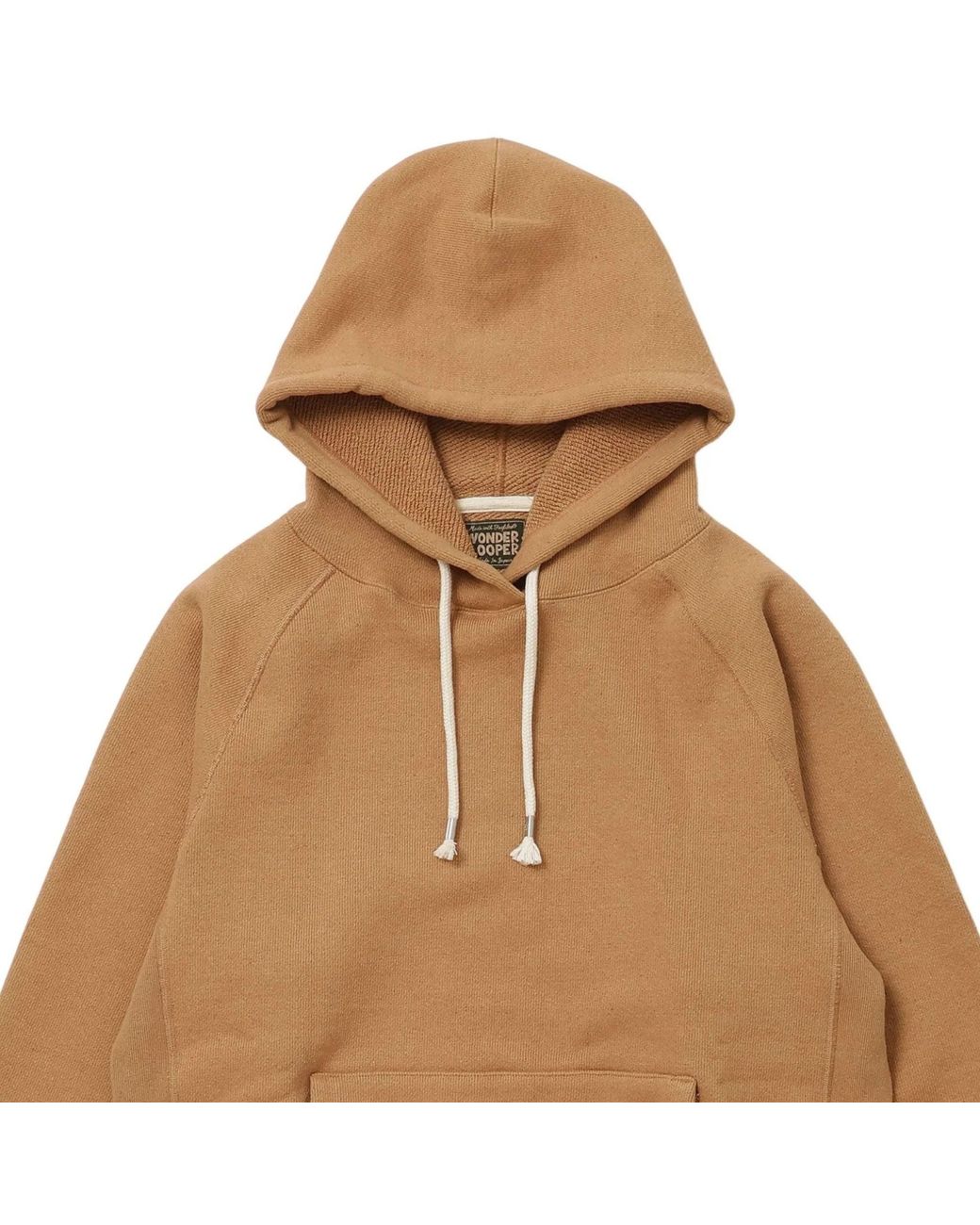Wonder Looper Brown Double Heavyweight French Terry Foxfibre Pullover Hoodie for men