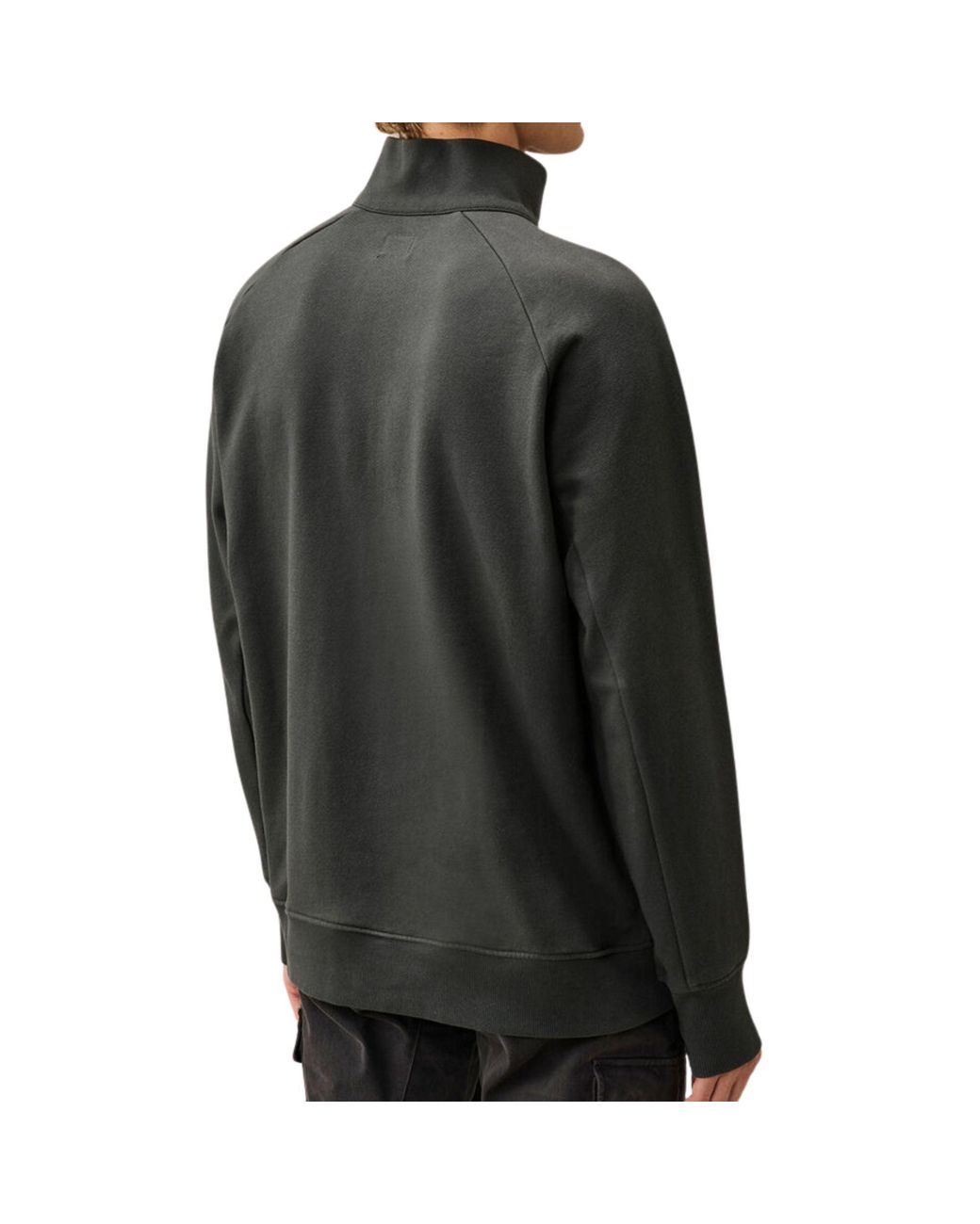 C P Company Green C.P. Company Diagonal Raised Fleece Lens Half Zip Sweatshirt for men