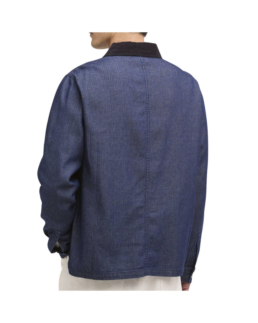 Barbour Blue Piligan Herringbone Denim Overshirt for men