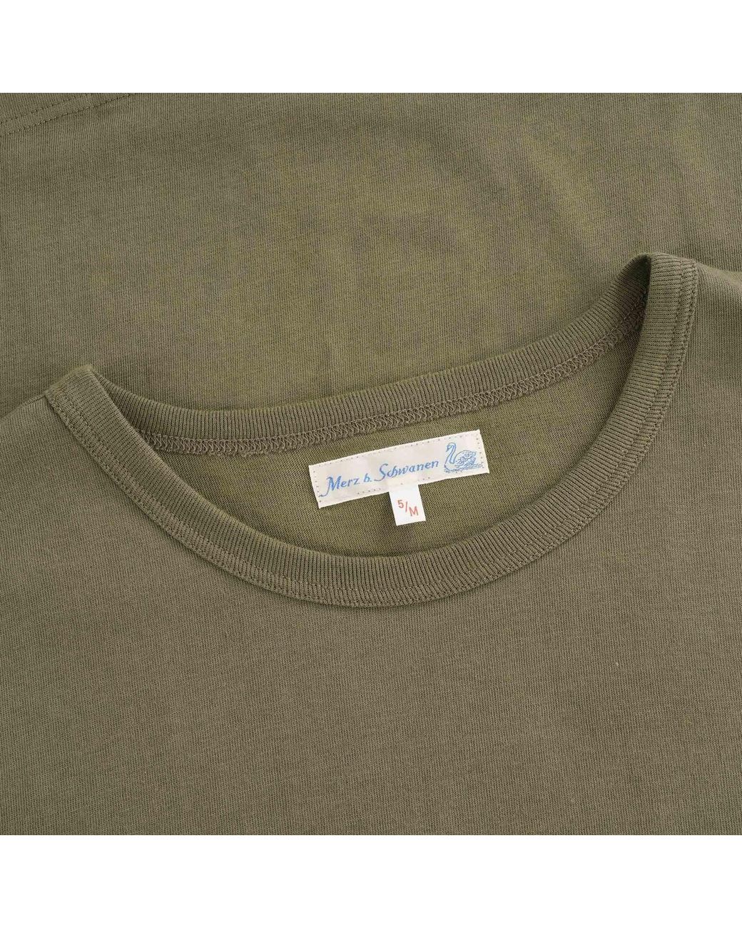 Merz B. Schwanen Green 1950S Loopwheeled T-Shirt for men