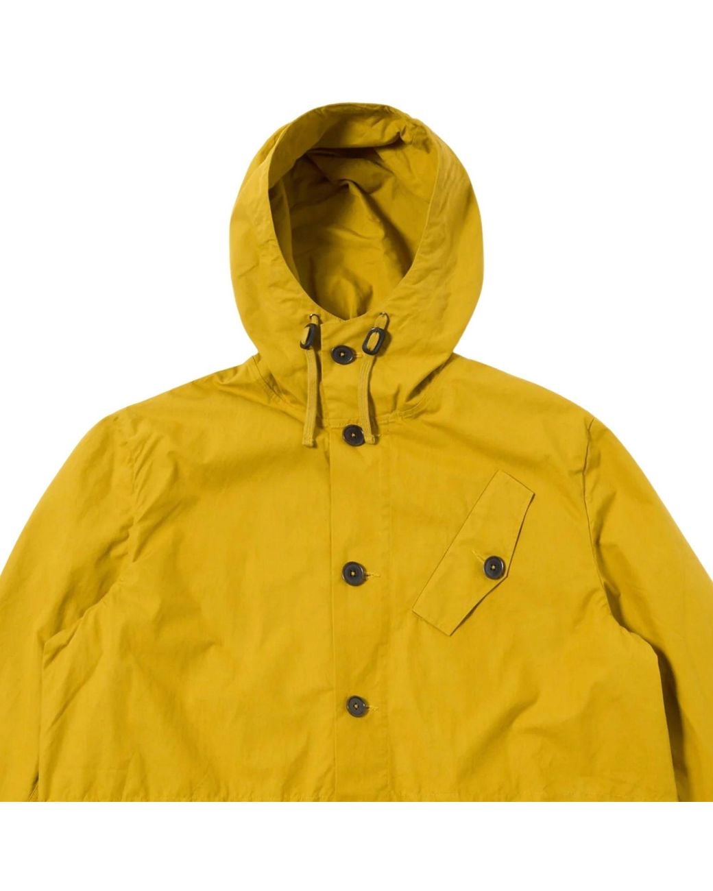 Universal Works Yellow British Wax Cotton Boston Parka for men
