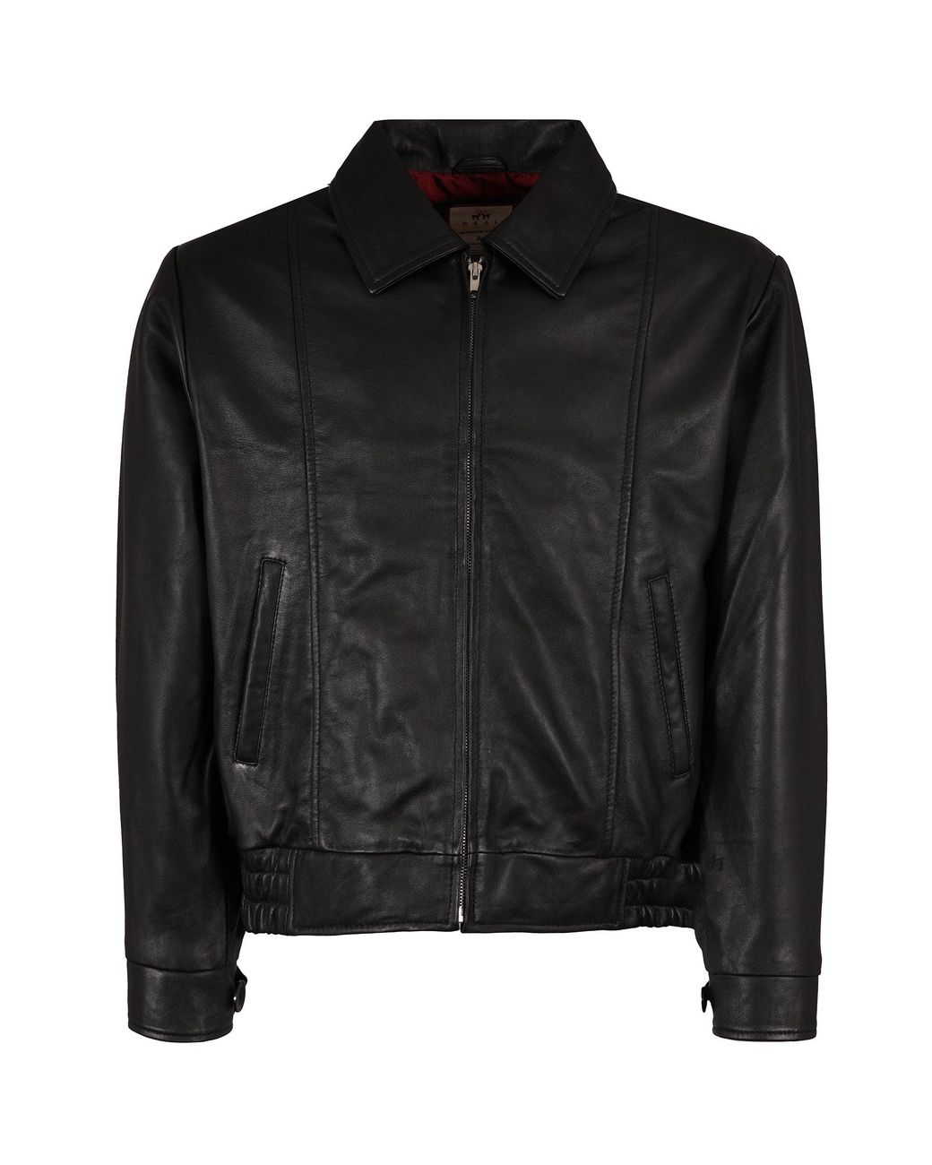 real hoxton Black Leather Gab Jacket for men
