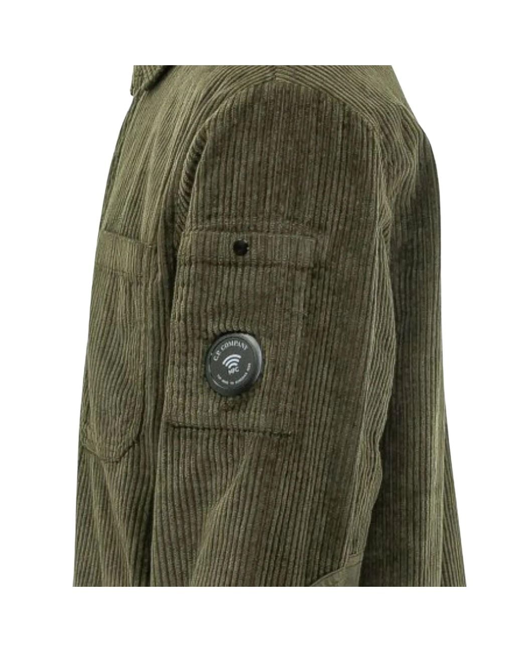C P Company Green C.P Company Lens-Detail Corduroy Shirt for men