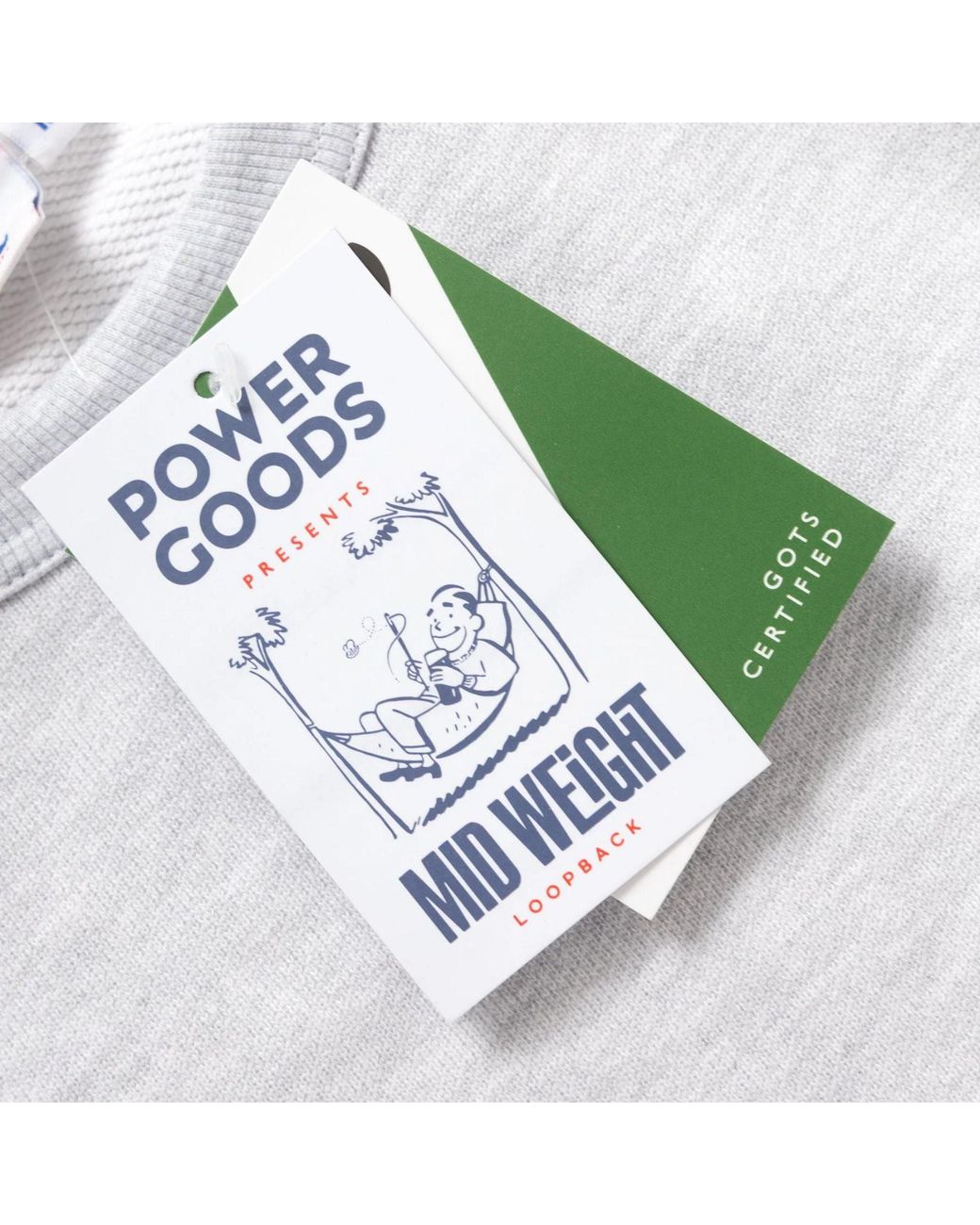 Power Goods White Loopback Crewneck for men
