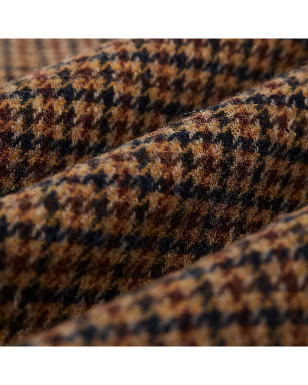 Portuguese Flannel Brown Pied Poule Overcoat for men