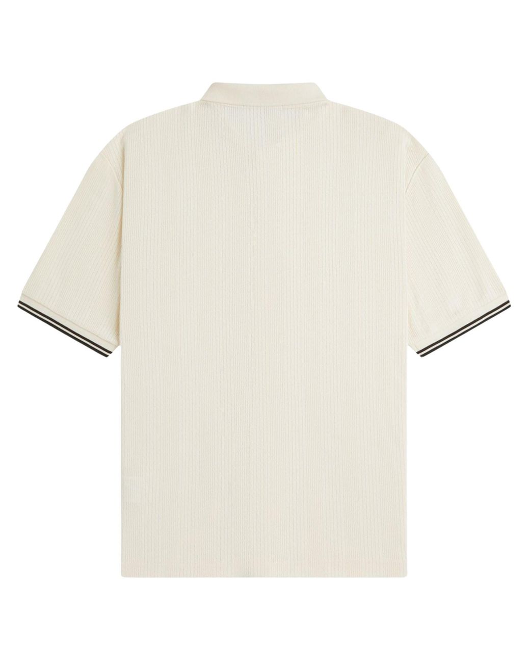 Fred Perry Natural Pointelle Button Through Polo Shirt for men