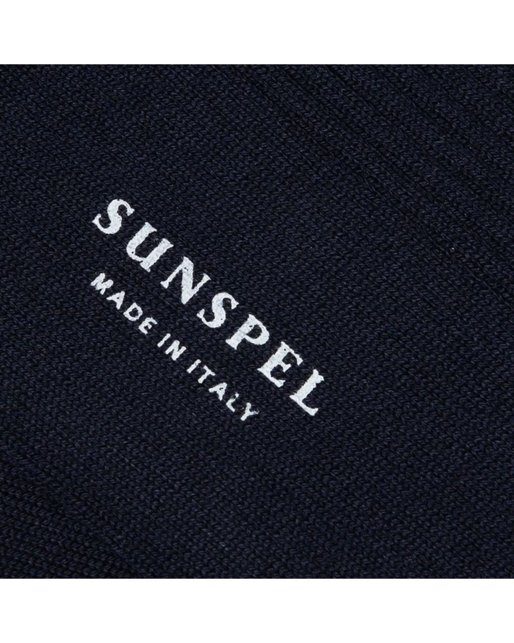 Sunspel Blue Cotton Ribbed Socks for men