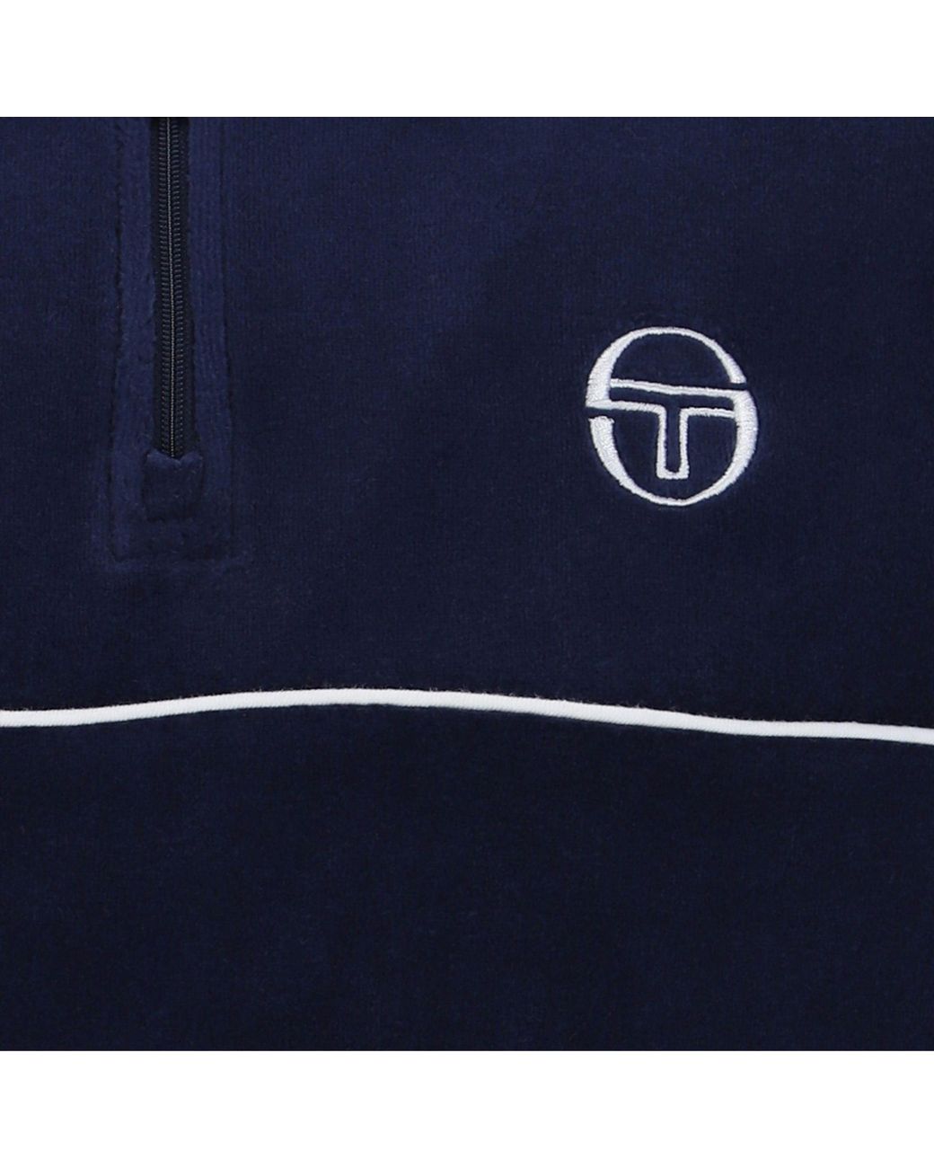 Sergio Tacchini Blue Cardona Velour Zip Polo Shirt for men