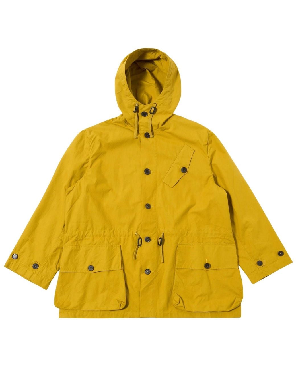 Universal Works Yellow British Wax Cotton Boston Parka for men