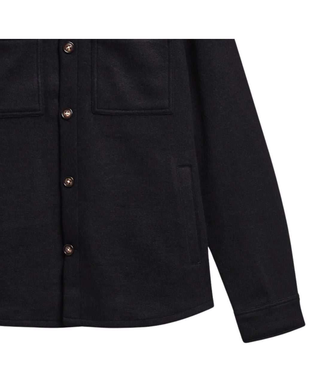 Barbour Black Marltown Tailored Wool Blend Overshirt for men