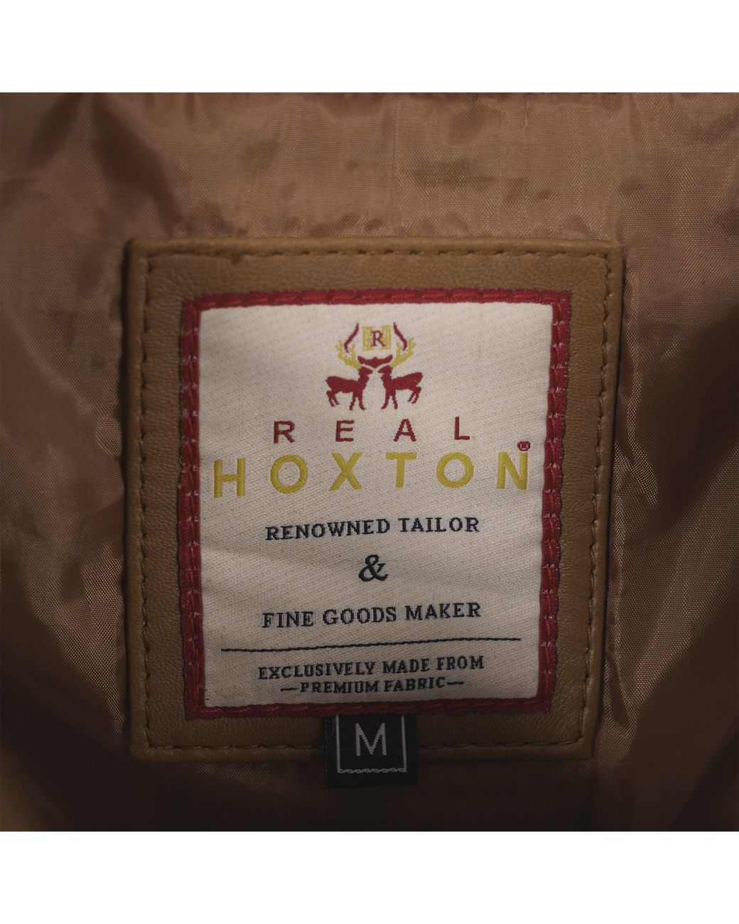 real hoxton Brown Leather Reefer Jacket for men