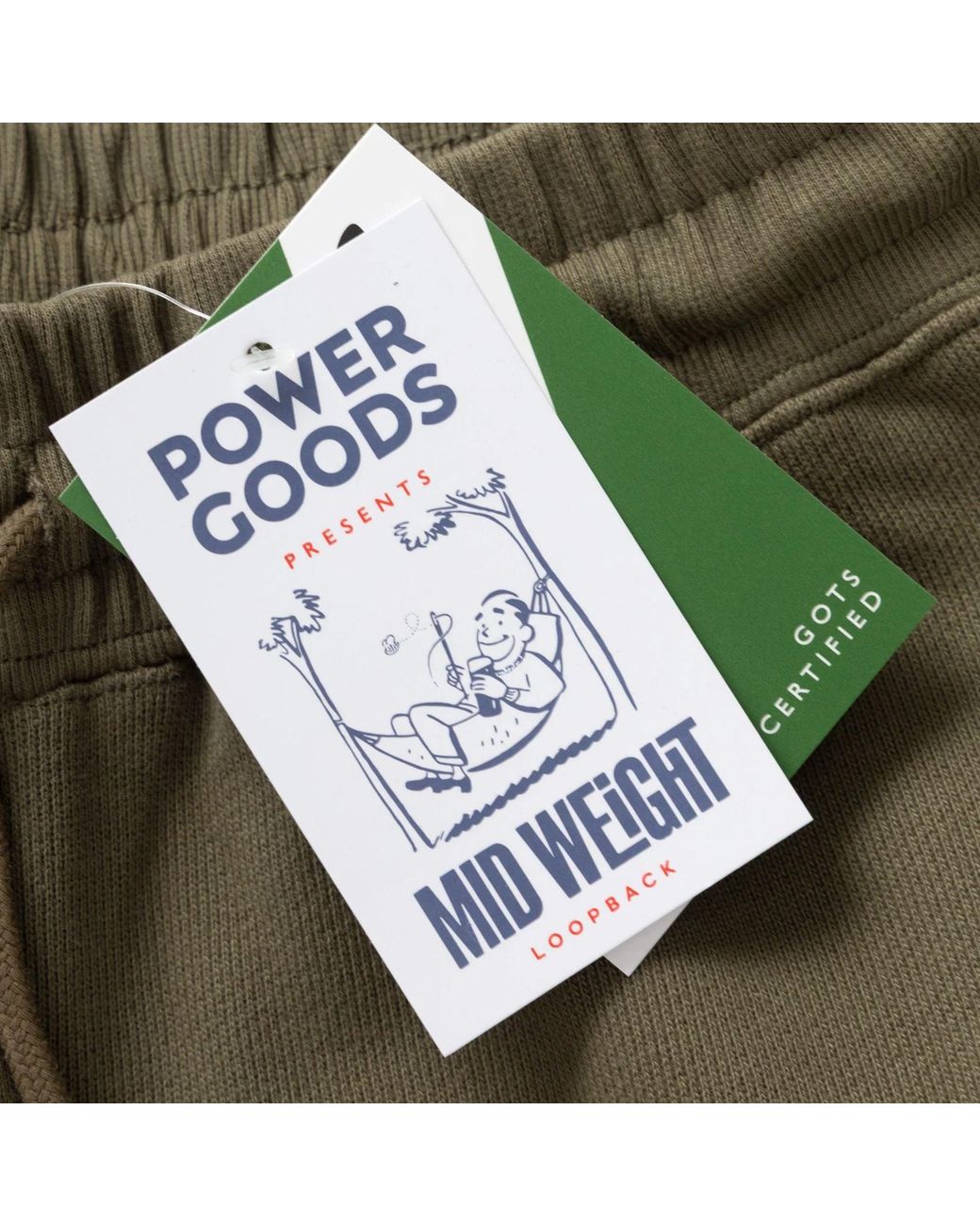 Power Goods Green Loopback Sweat Shorts for men