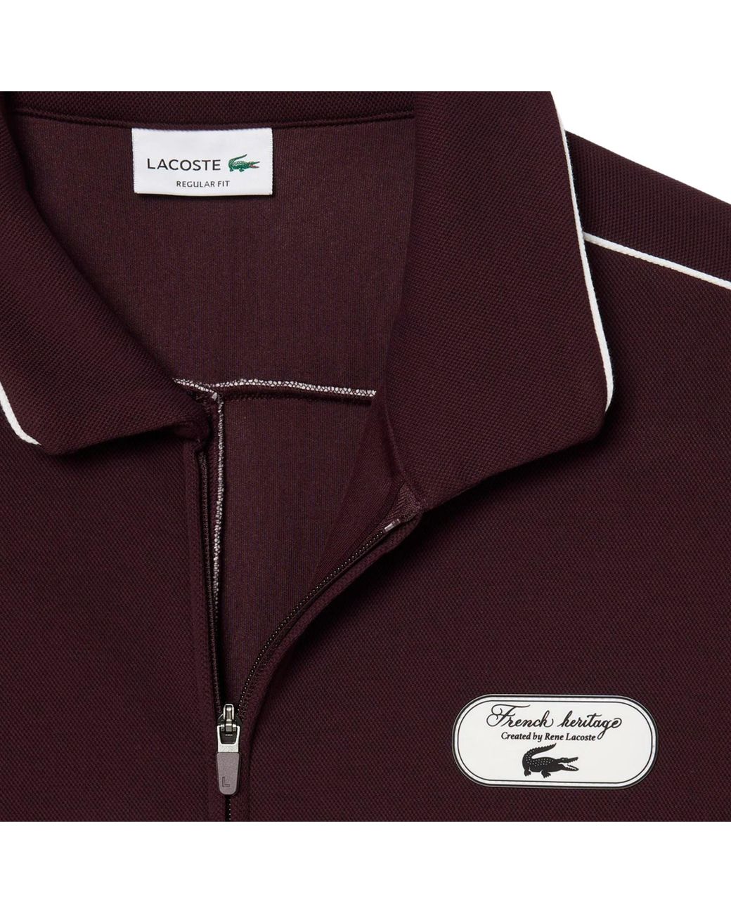 Lacoste Purple Tennis Heritage Zipped Badge Accent Sweatshirt for men