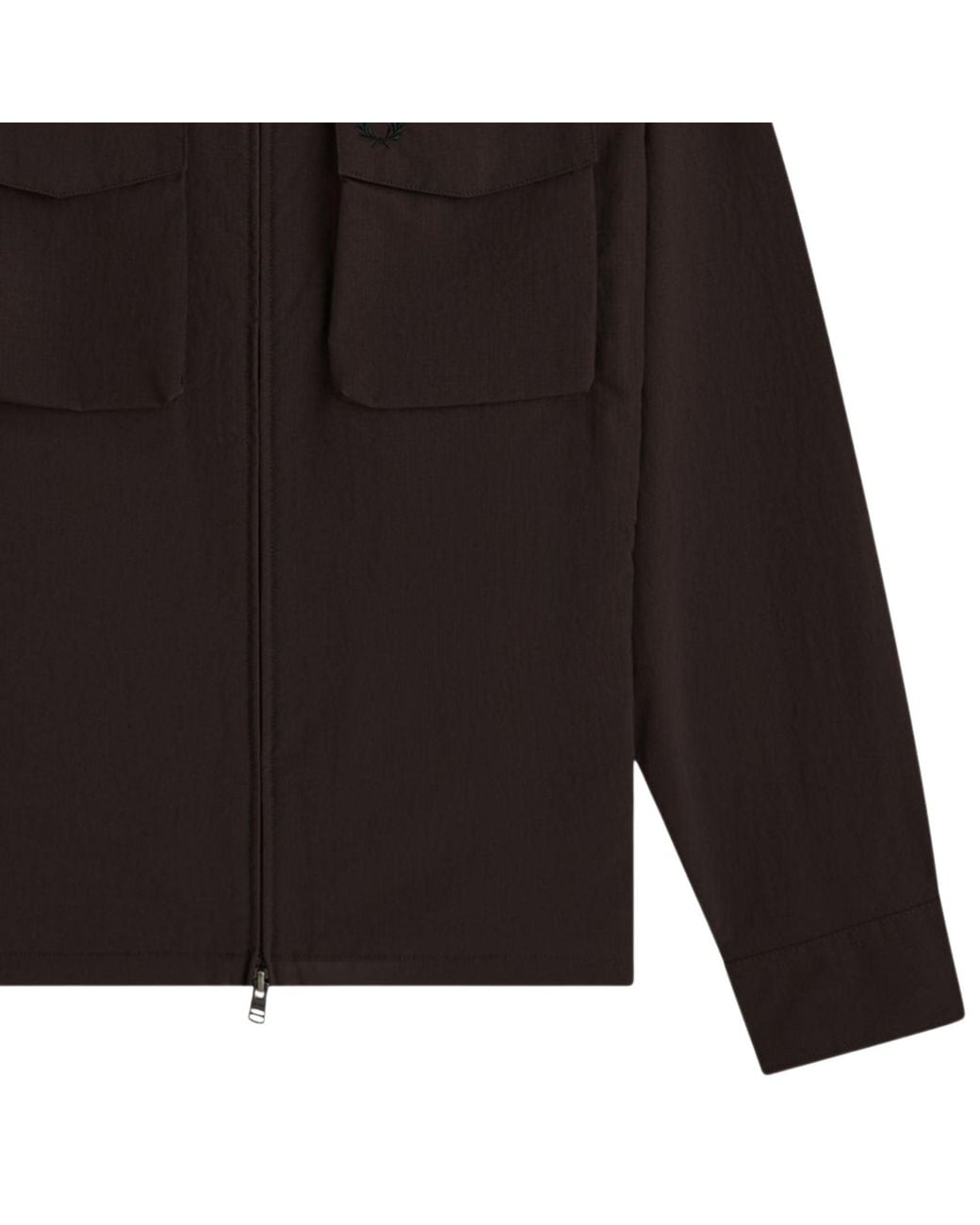 Fred Perry Black Ripstop Pocket Overshirt for men