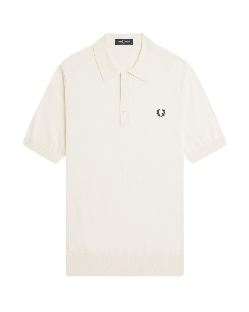 Fred Perry White Knitted Cotton Shirt for men