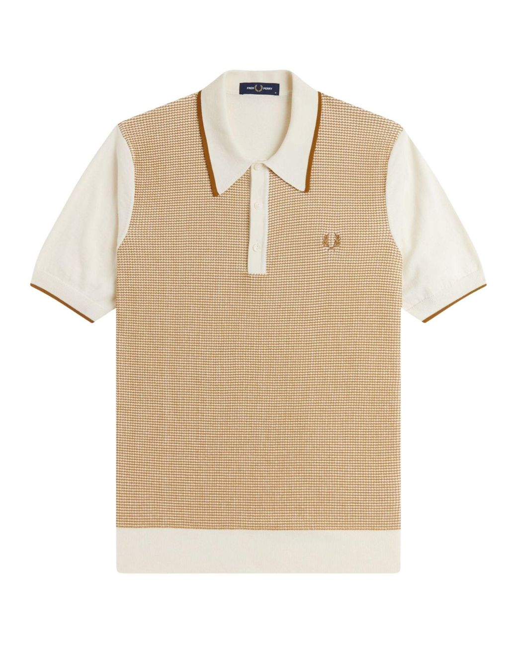 Fred Perry Natural Tonic Waffle Knitted Shirt for men