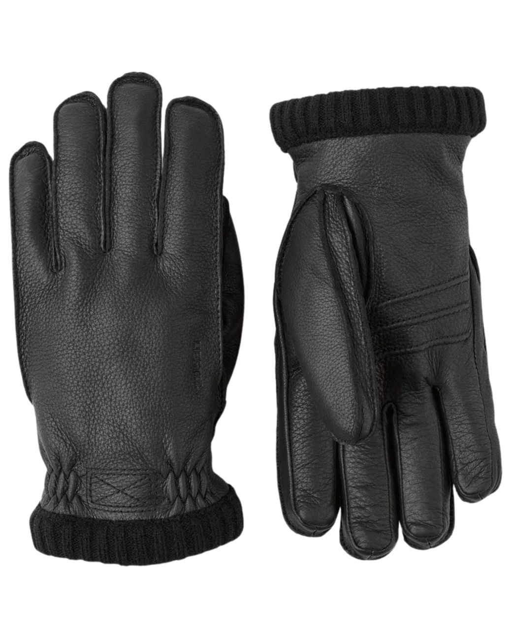 Hestra Black Deerskin Primaloft Rib Gloves for men