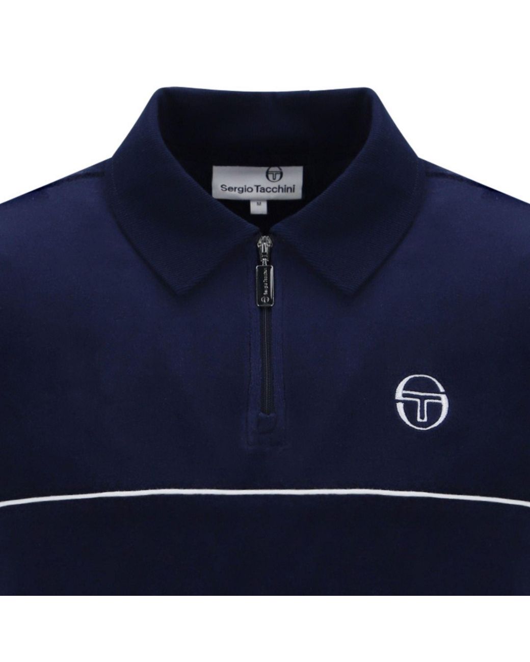 Sergio Tacchini Blue Cardona Velour Zip Polo Shirt for men