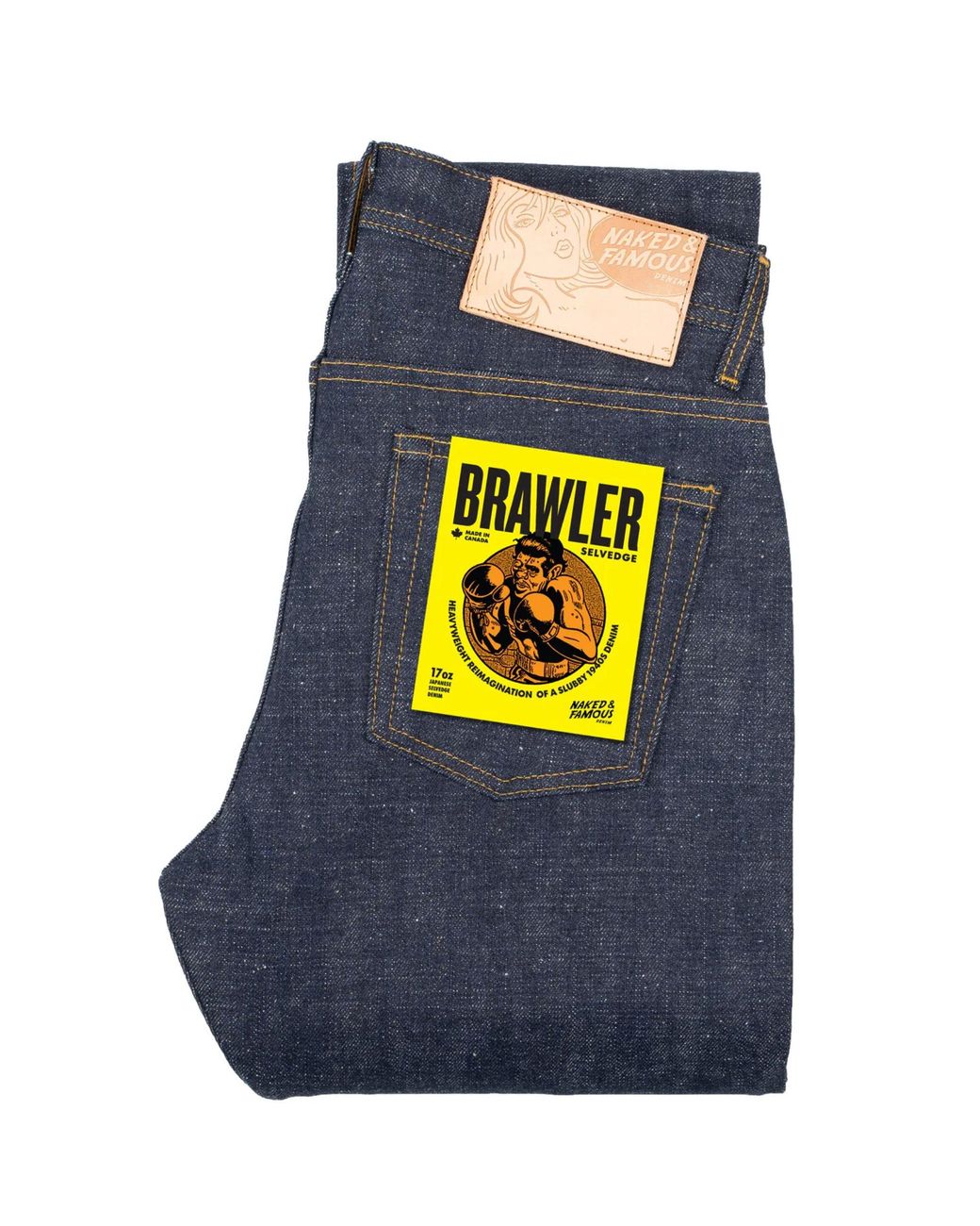 Naked & Famous Gray Weird Guy Brawler Selvedge for men