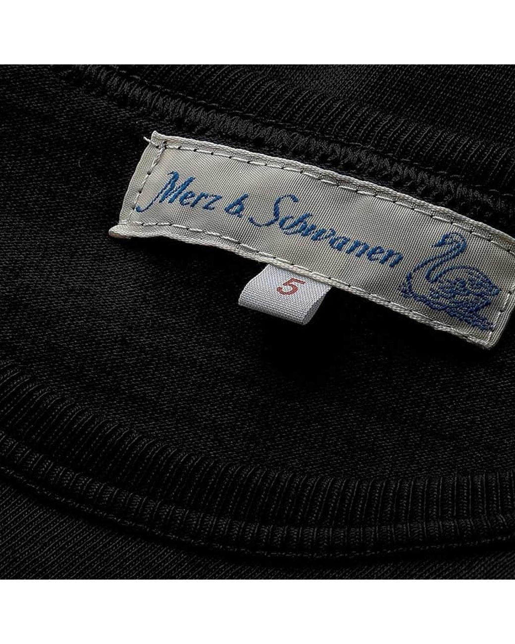 Merz B. Schwanen Black 1950S Loopwheeled T-Shirt for men