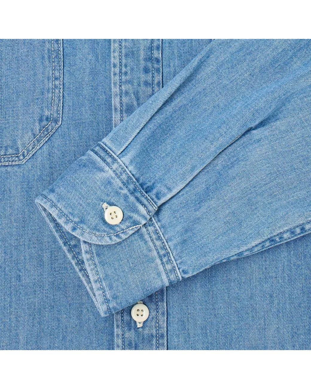 Edwin Blue Denim Work Shirt for men