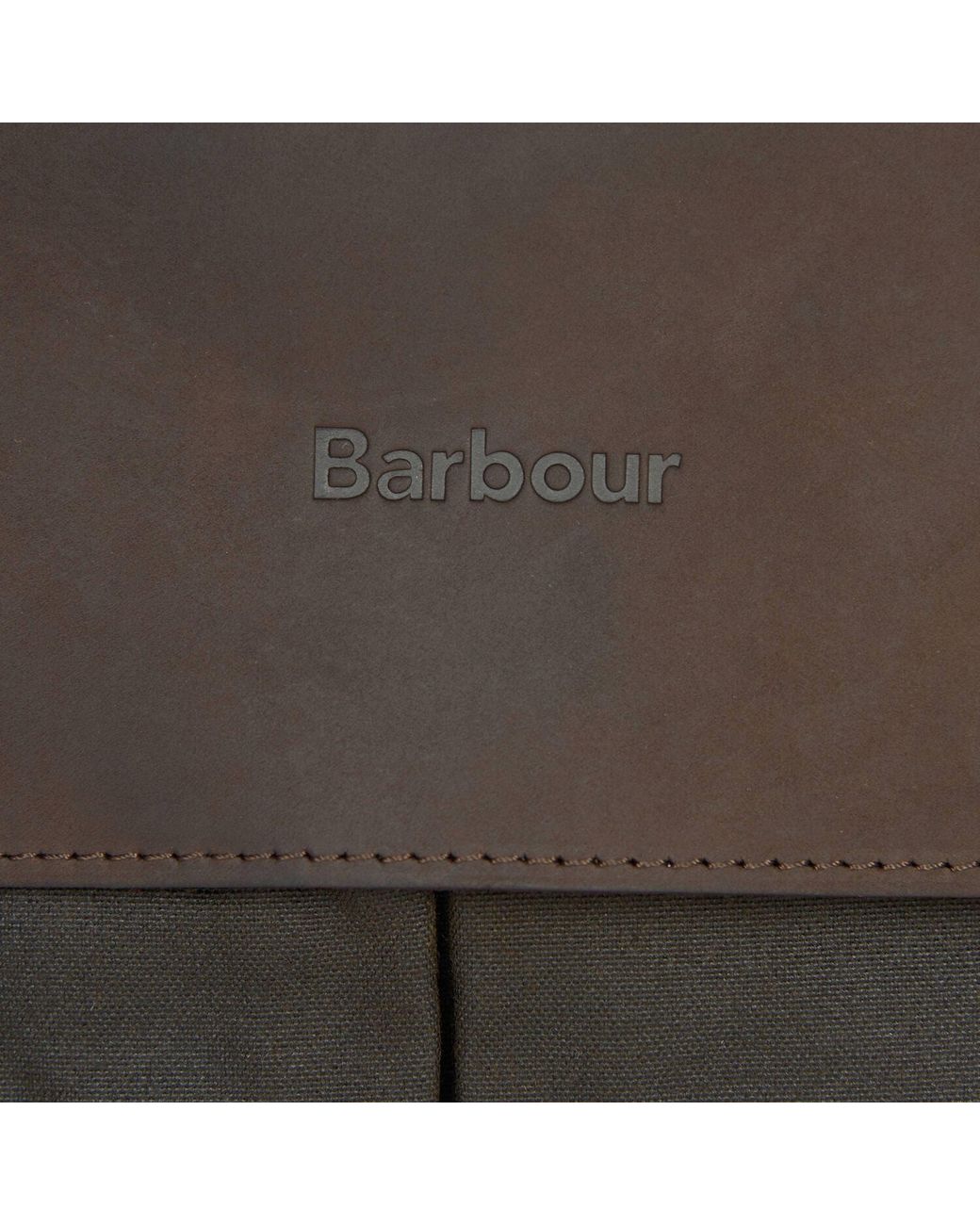 Barbour Brown Wax Leather Briefcase for men