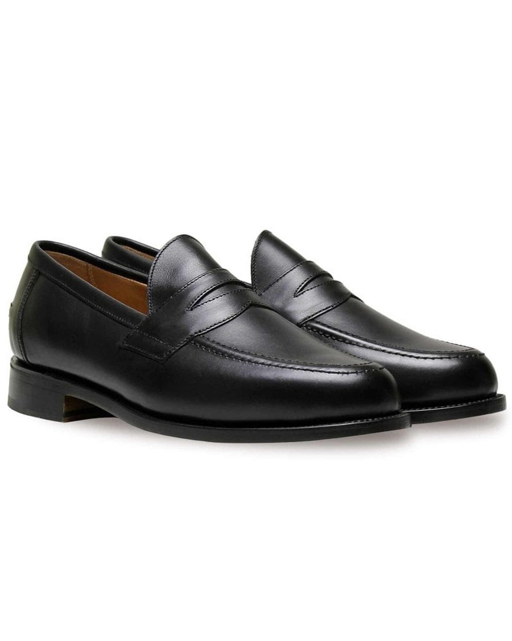 Sanders Black Aldwych Penny Loafers for men