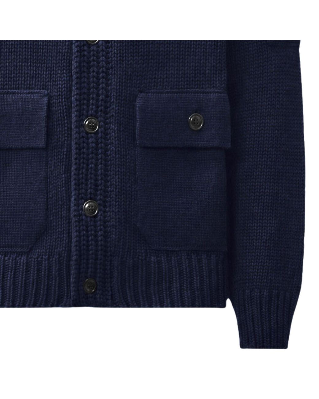 C P Company Blue Lambswool Lens Button Sweater for men