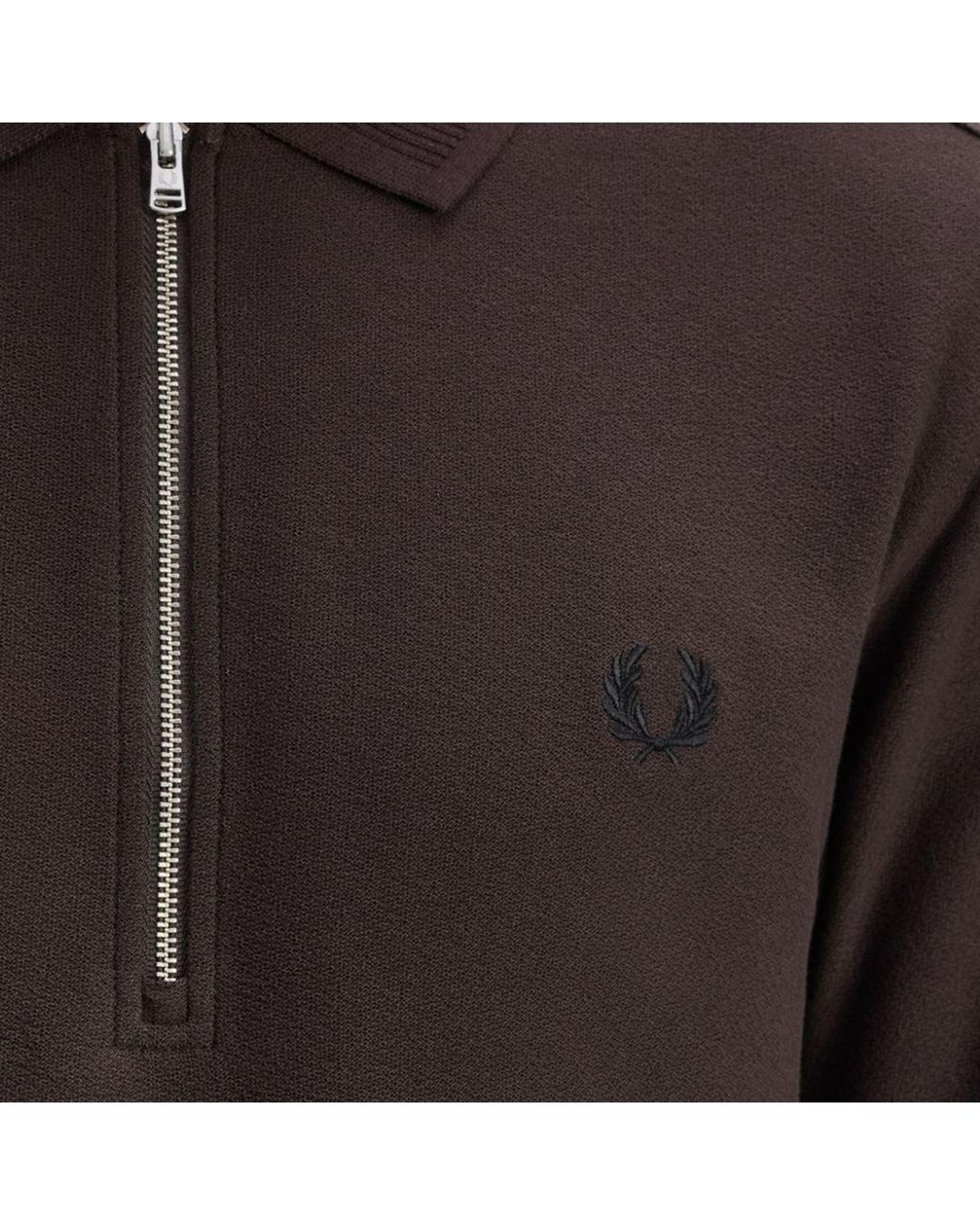 Fred Perry Black Crepe Pique Polo Shirt for men