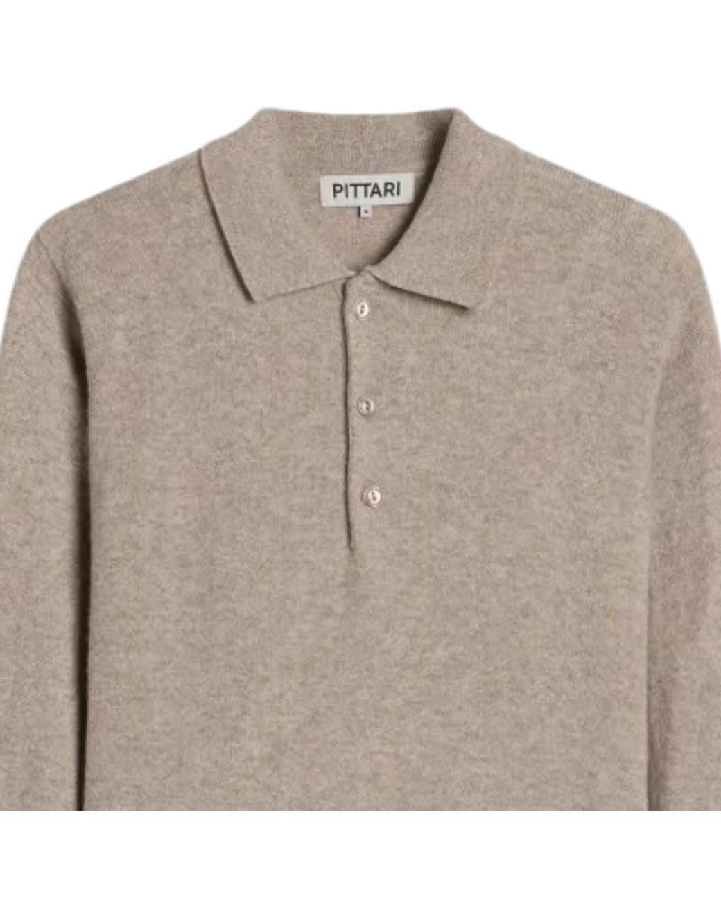 Pittari Brown Knitted Polo Shirt for men