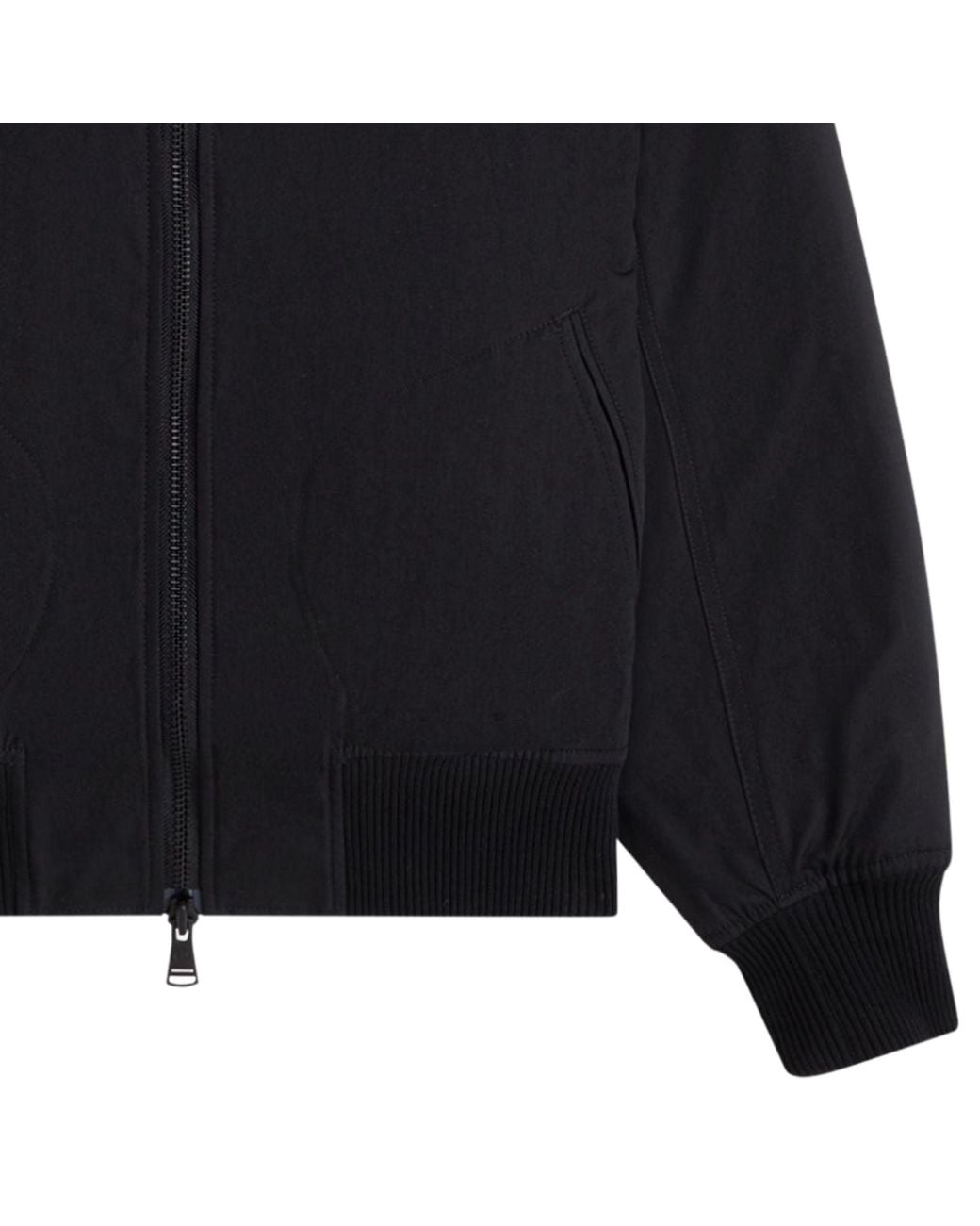 Fred Perry Black Leather Patch Bomber Jacket for men