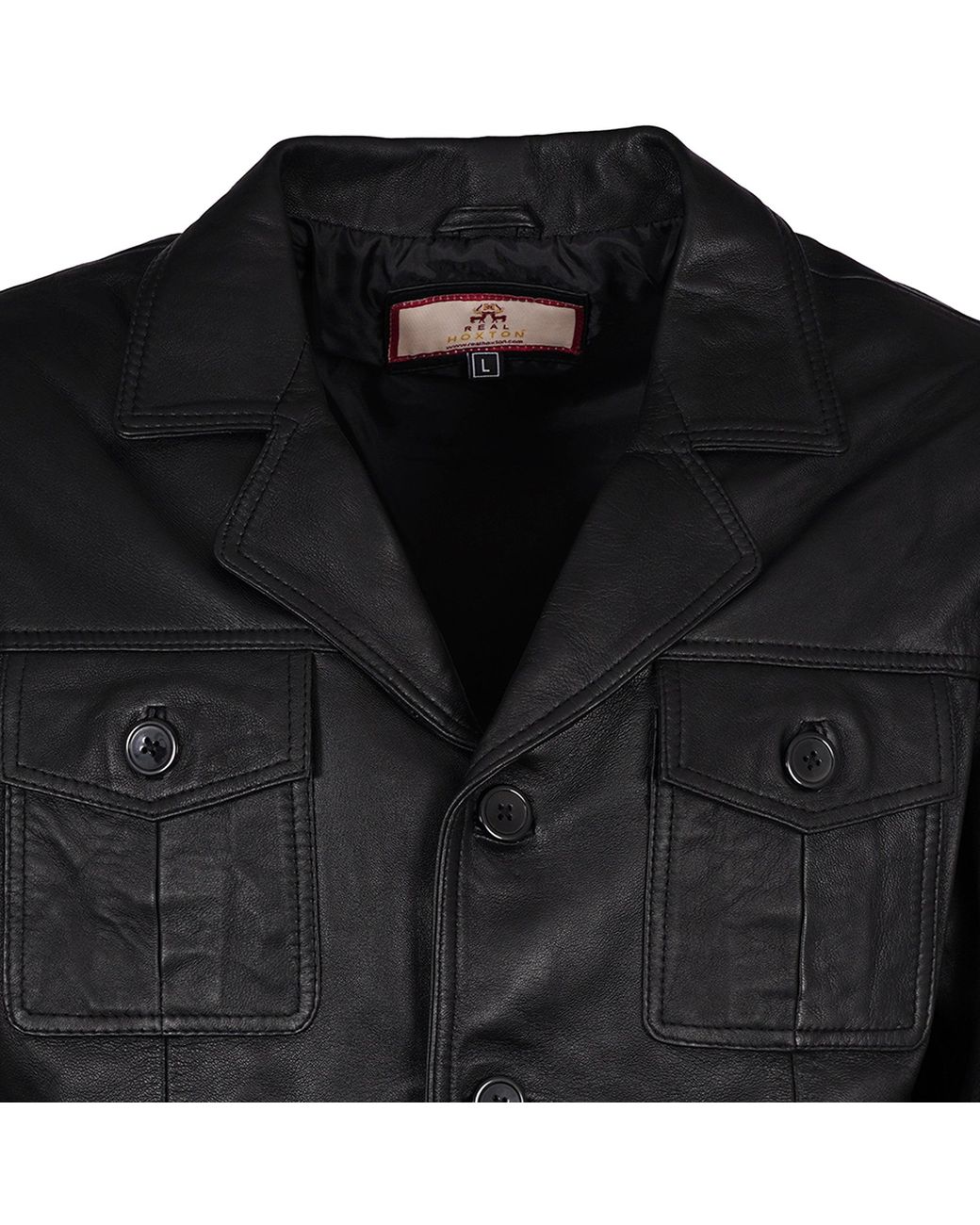 real hoxton Black Safari Jacket for men