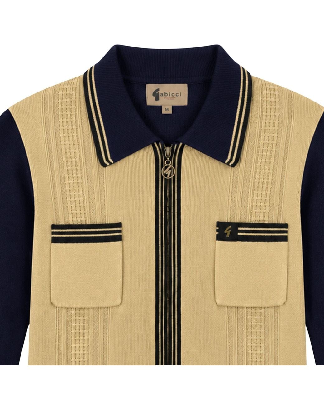 Gabicci Blue Lucerne Long Sleeve Zip Thru Knit for men