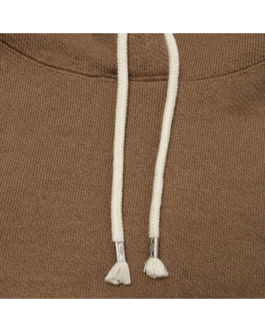 Wonder Looper Brown Double Heavyweight Iron Mordant Foxfibre Pullover Hoodie for men