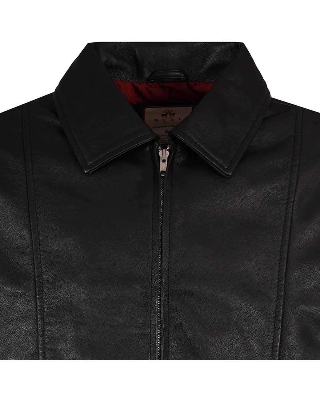 real hoxton Black Leather Gab Jacket for men