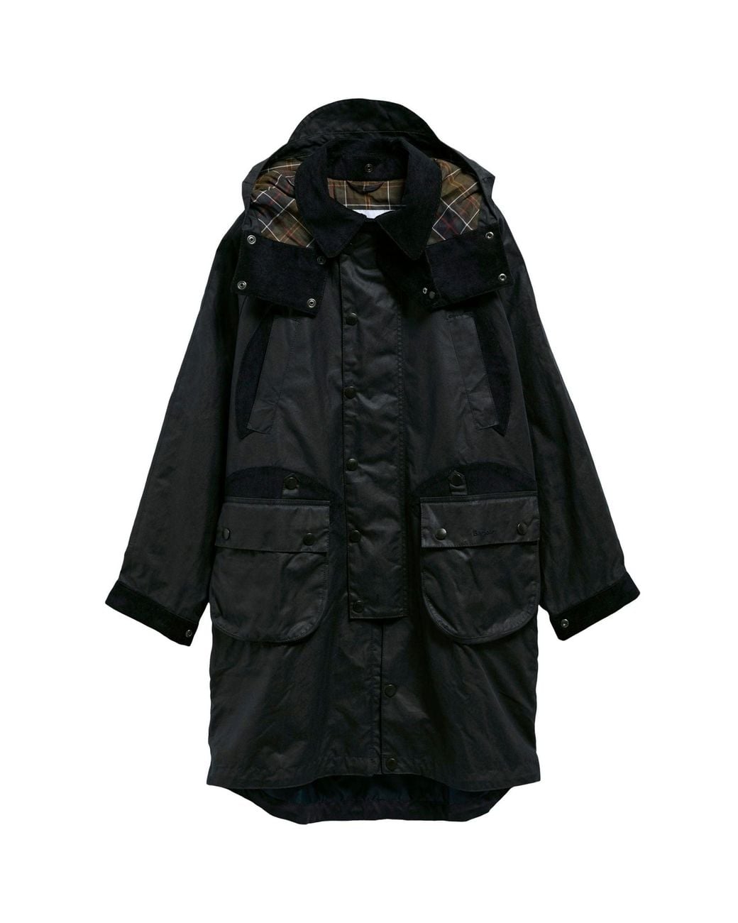 Barbour X Norbit Black Long Wax Jacket for men