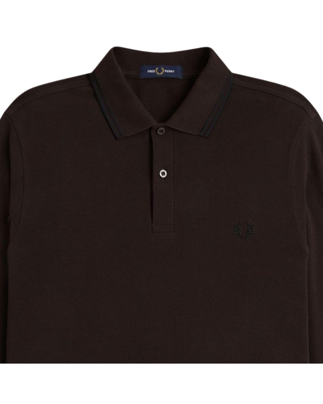 Fred Perry Black Long Sleeve Tipped Shirt for men
