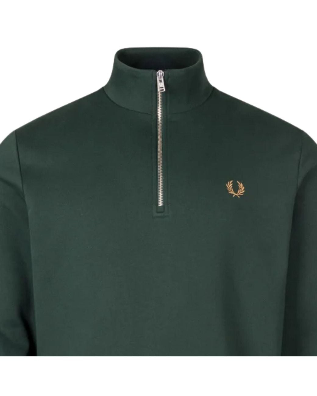 Fred Perry Green Half Zip Sweatshirt for men