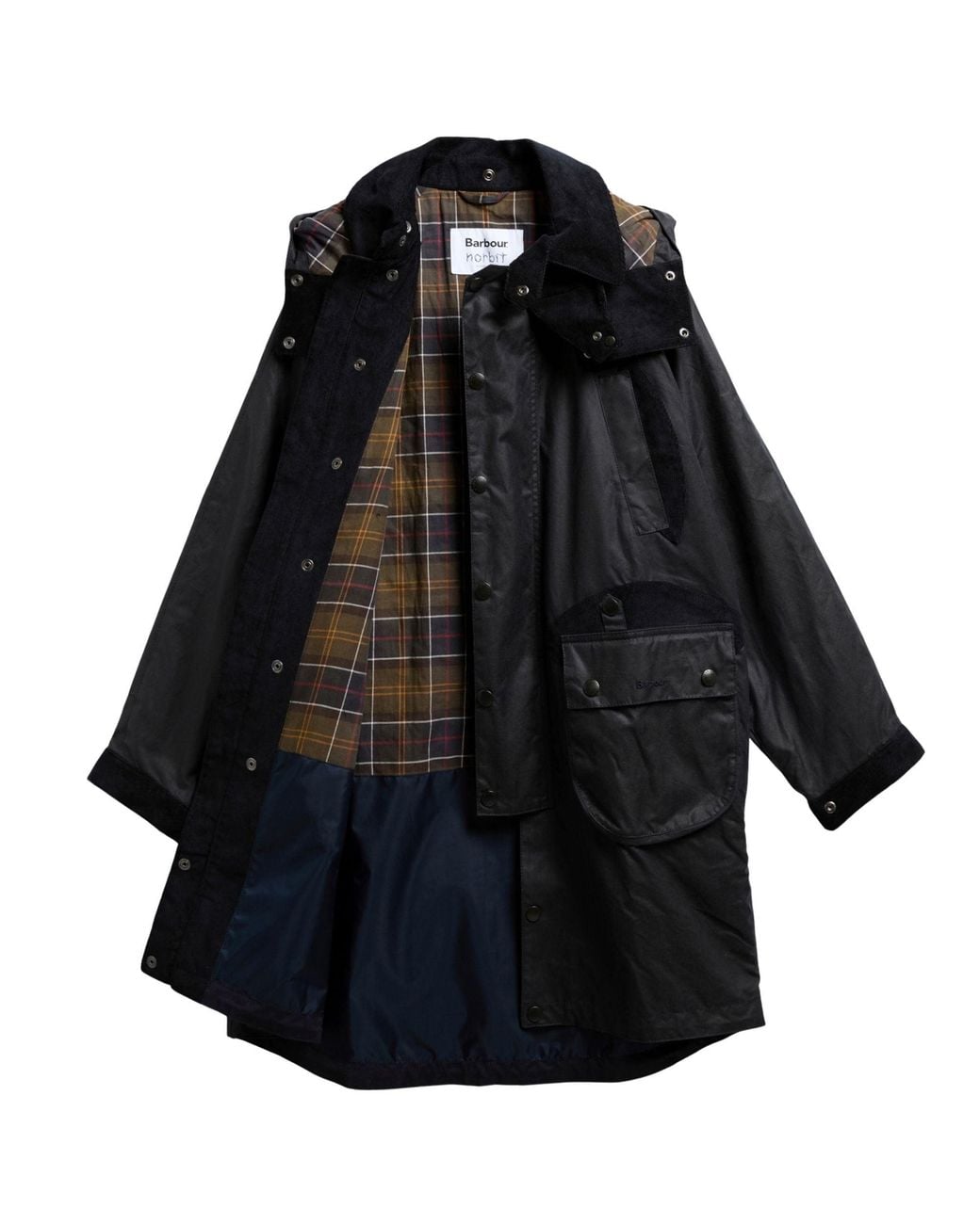 Barbour X Norbit Black Long Wax Jacket for men