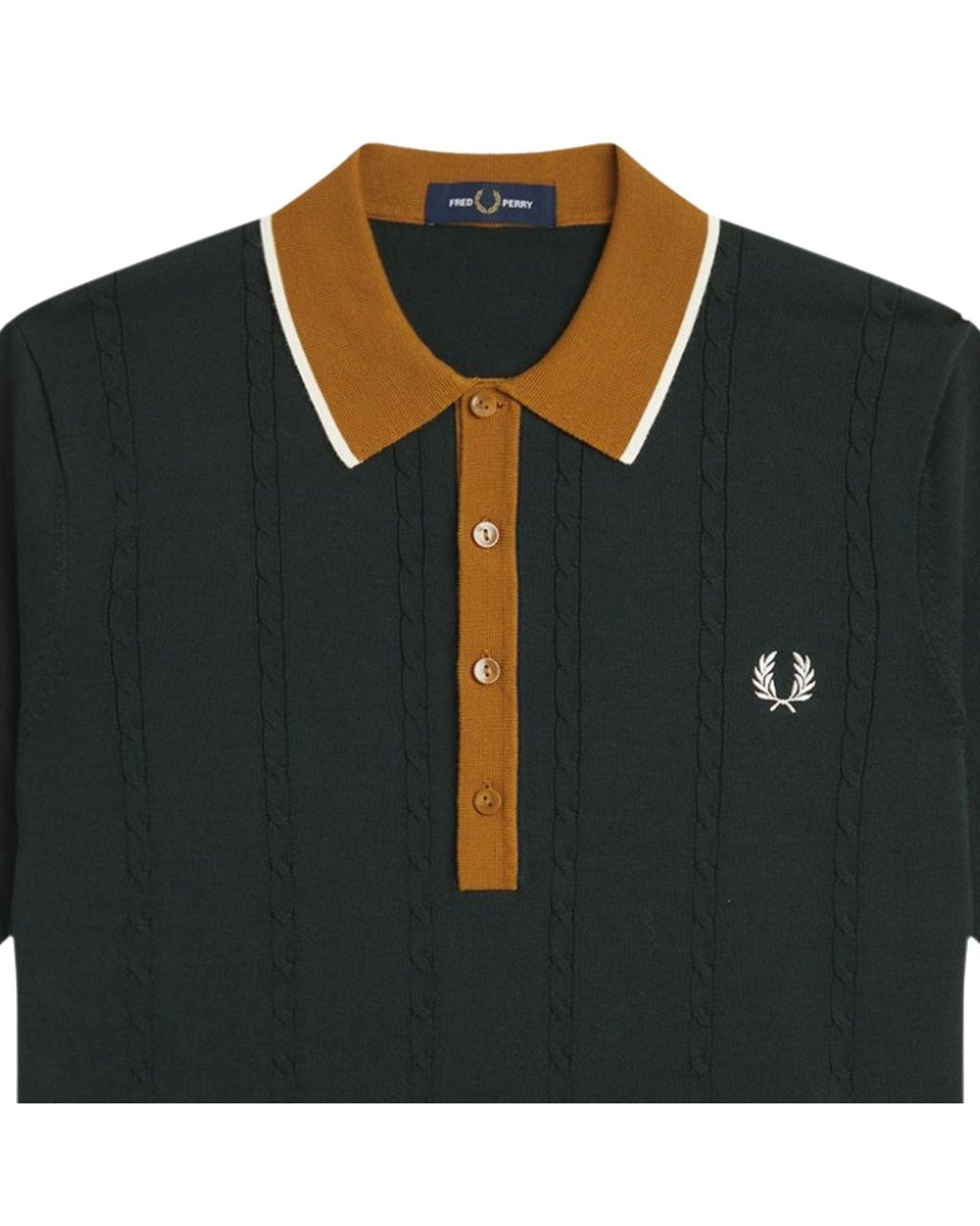 Fred Perry Black Cable Knit Shirt for men