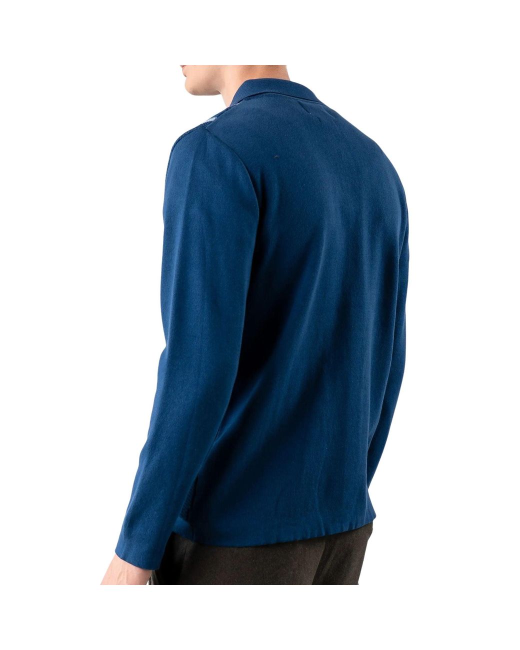 Far Afield Blue Terson Herringbone Knit Shirt for men