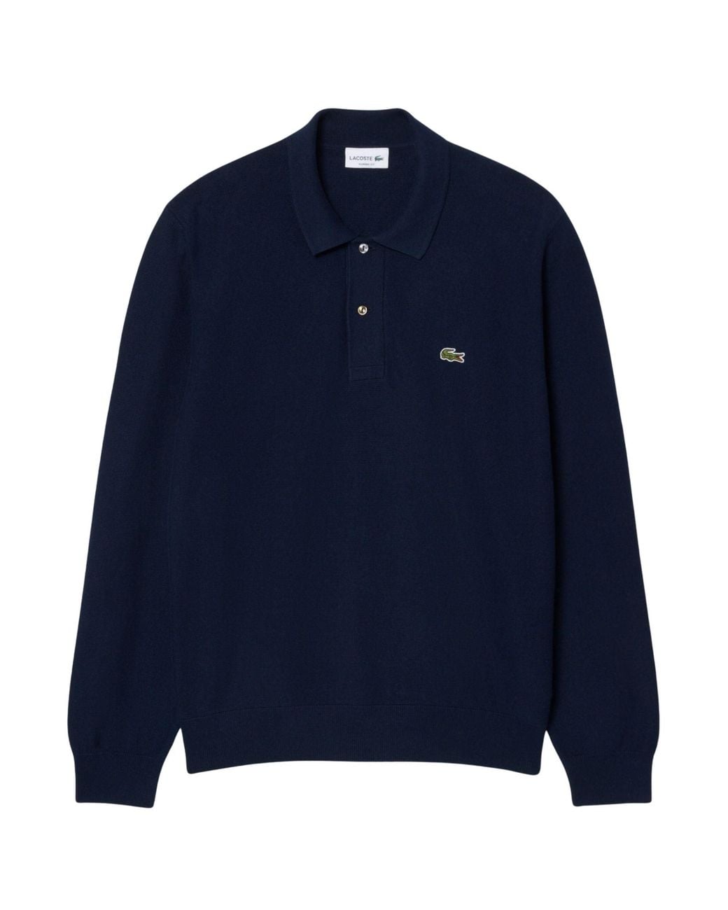 Lacoste Blue Classic Fit Long Sleeved Knitted Polo Shirt for men