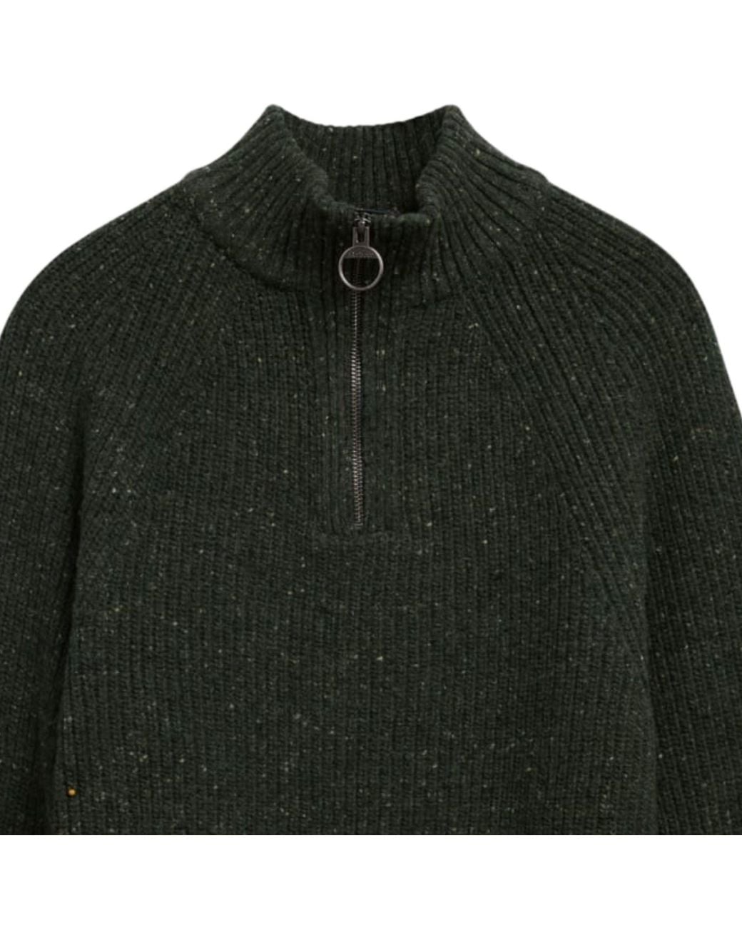 Barbour Green Fleck Half Zip for men