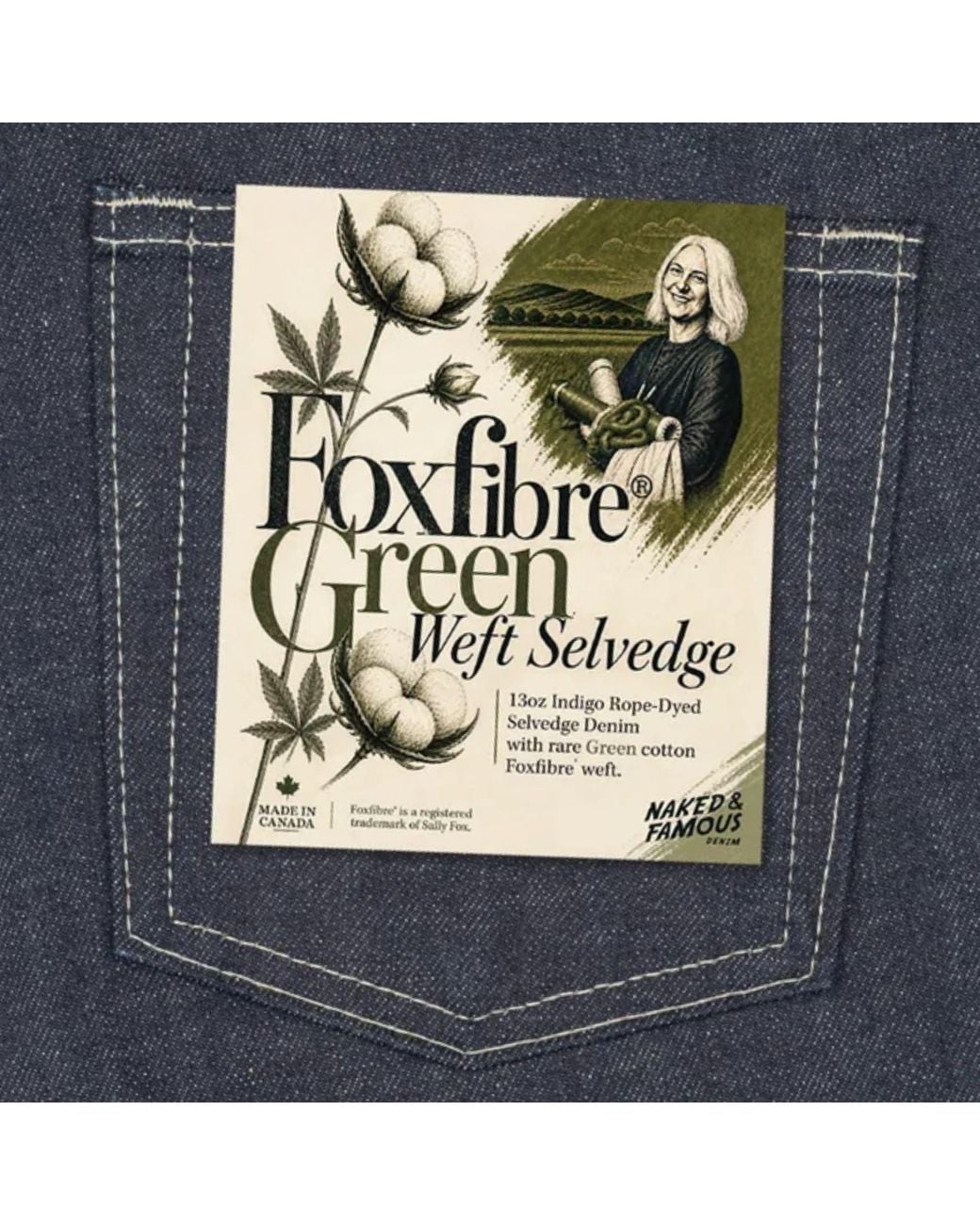 Naked & Famous Blue Weird Guy Fox Fibre Weft for men