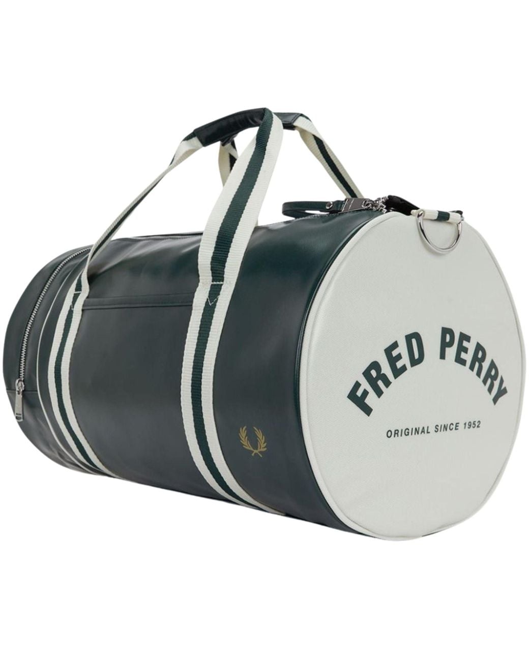 Fred Perry Green Classic Barrel Bag for men