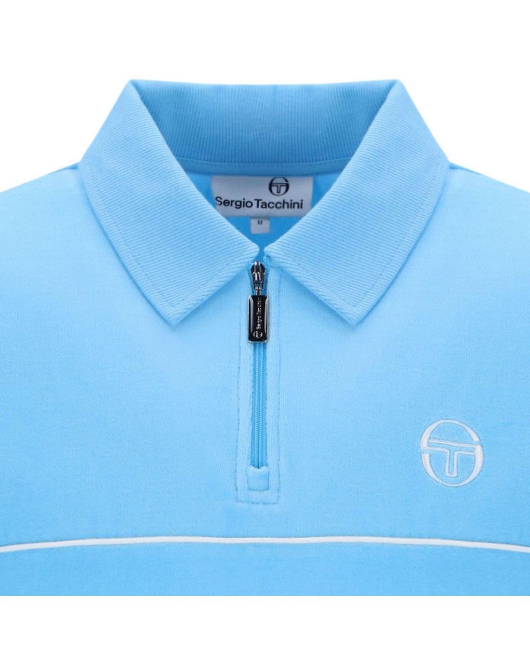 Sergio Tacchini Blue Cardona Velour Zip Polo Shirt for men