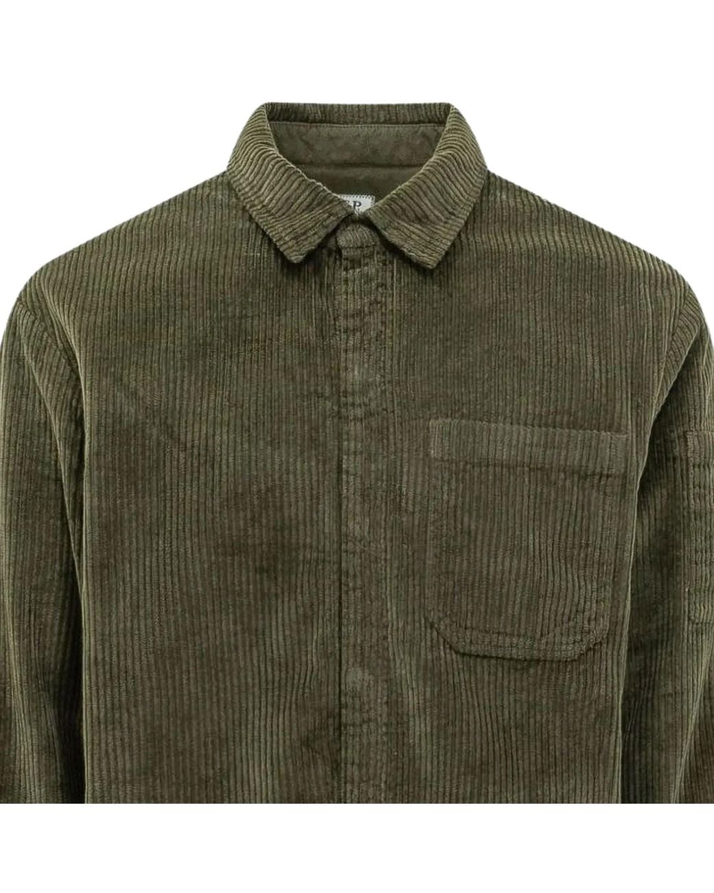 C P Company Green C.P Company Lens-Detail Corduroy Shirt for men