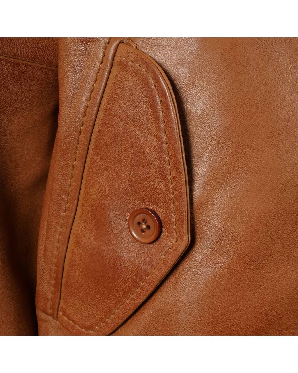 real hoxton Brown Leather Harrington Jacket for men
