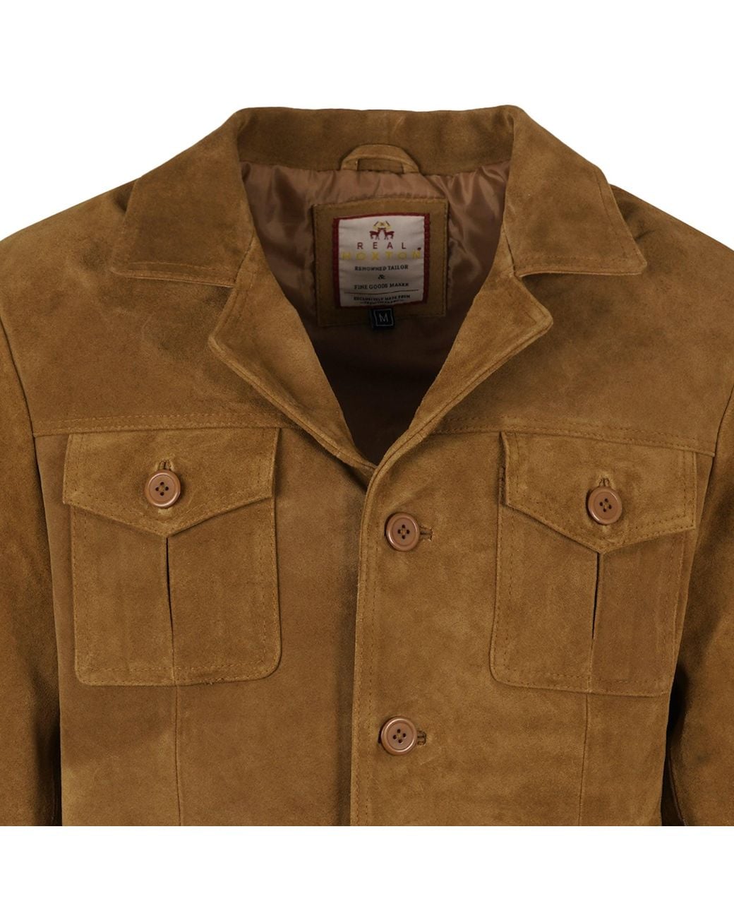 real hoxton Brown Suede Safari Jacket for men