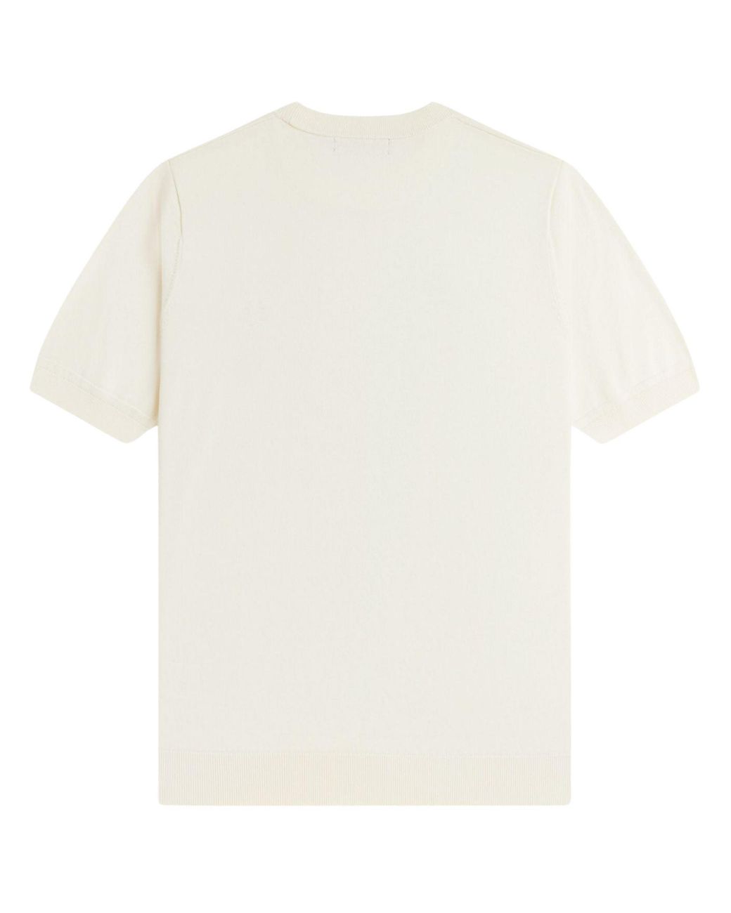 Fred Perry White Long Staple Cotton Knitted T-Shirt for men